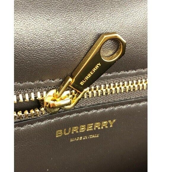 Burberry New With Rags TB Logo Medium Black Coffee Leather Burberry New With Rags TB Logo Medium Black Coffee Leather