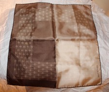 Daniel la Foret Silk Scarf Wrap Neck Tie Pocket Square Tan Beige Brown