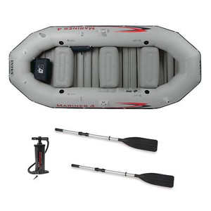 Intex Mariner 4-Person Inflatable River Lake Dinghy Boat with Pump and Oars Set - Click1Get2 Black Friday