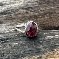 Top Grade Garnet Gemstone Ring 925 Sterling Silver Ring Handmade Ring Size-7 US
