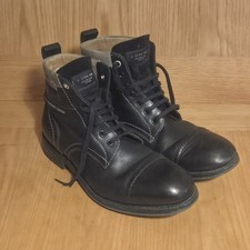 Stivali da combattimento G-Star RAW in pelle nera taglia 43 stile militare UK9 US10