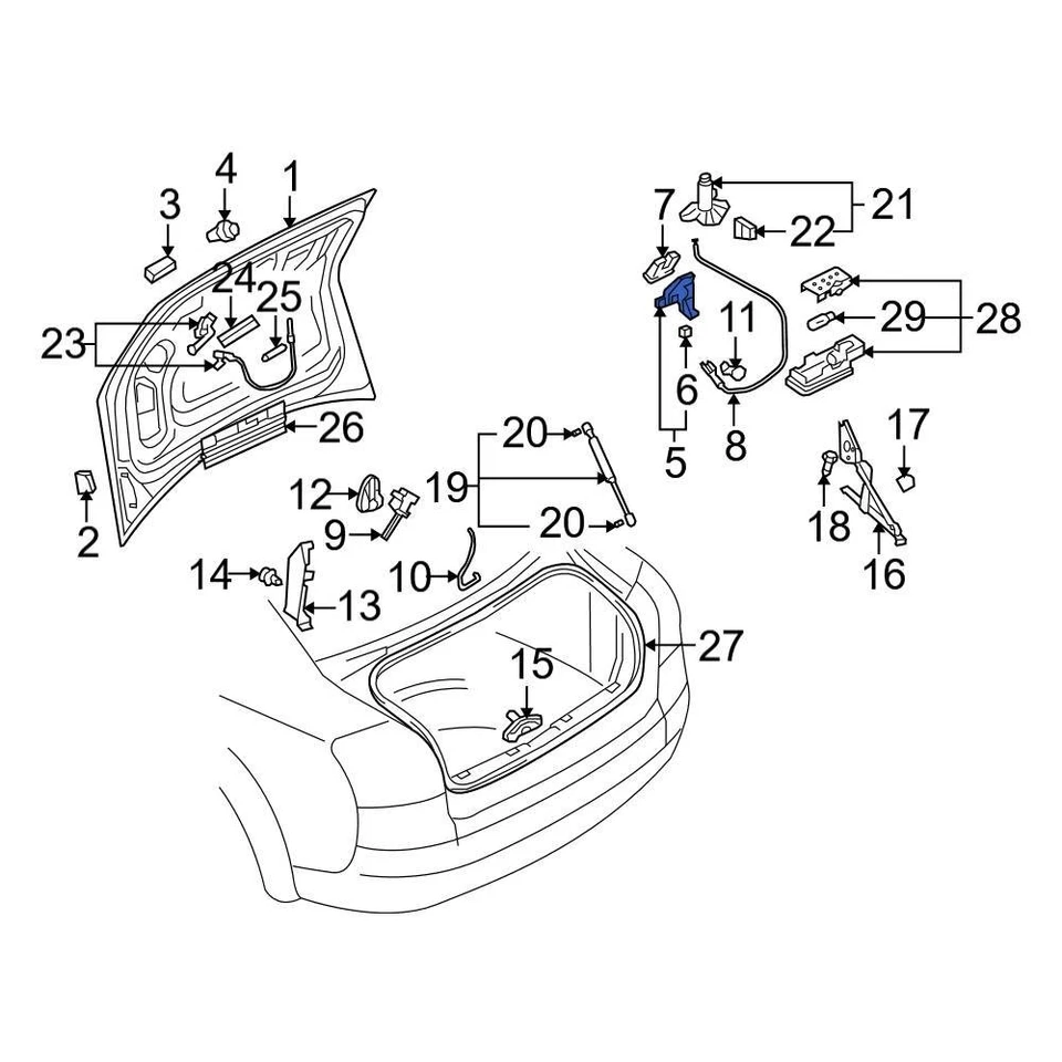 For Audi S4 2002-2009 Audi Rear Deck Lid Latch - Imagem 4 de 4