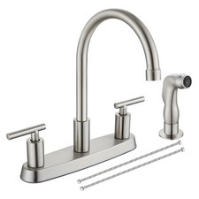 Kitchen Faucets, High Arc 360 Rotating Spout Kitchen Sink Faucet, 2 Handle 8 ...