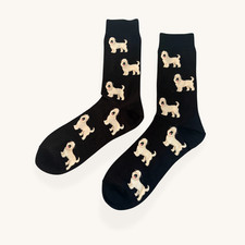 WHEATEN TERRIER DOG SOCKS BLACK GIFT FOR DOG LOVERS UNISEX NOVELTY SOCKS