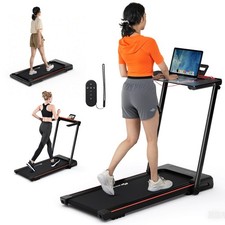Costway 2.25HP 3-in-1 Folding Treadmill W/Table Speaker Remote Home Office