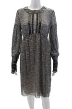 Abito donna Kristina Ti manica lunga a pois pizzo orlo nero taglia M