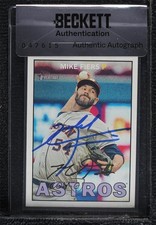 BAS 2016 Topps Heritage Mike Fiers #391 Seal of Authenticity Auto 0t2s