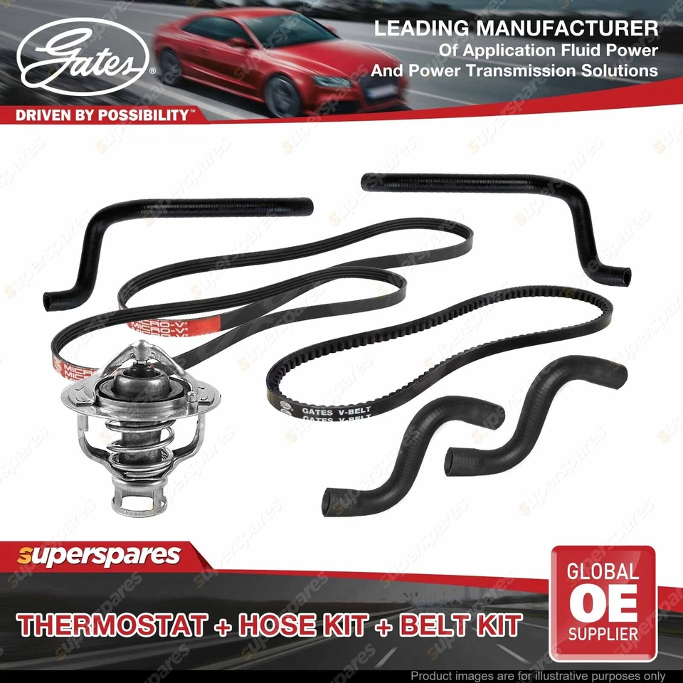 Gates Thermostat Radiator Heater Hose Belt Kit for Nissan Pathfinder R50 3.3L
