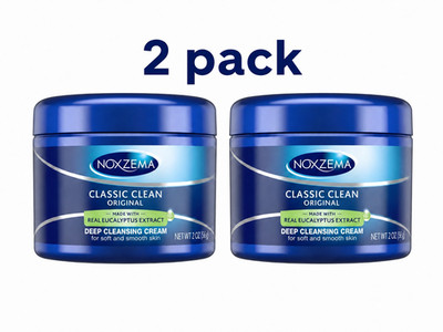 NOXZEMA Cleansing Cream White 2oz 2 PACK New Deep Clean Facial Cleanser Skin Car