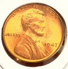 1947-P Lincoln Wheat Cent Penny GEM RED BU From an Original Bank Roll