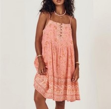 SPELL & THE GYPSY COLLECTIVE Sundown Peach Mini Play Dress Size XS SP17