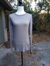 NWT 68 BCBG Maxazria Women's L Gray Long Sleeve Shirt