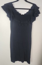 Eliza J Women's Sz. L Black Fitted & Stetchy Off The Shoulder Knee Length Dress