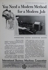 IBM International Business Machines Picture Magazine Ad 1932 Original Decor