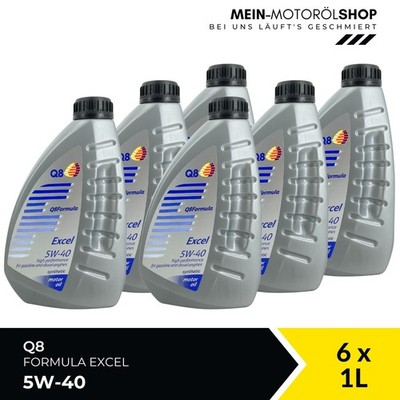 Q8 Formula Excel 5W-40 MB 229.3 VW 502 00 API SN Motoröl 6x1 Liter = 6 Liter