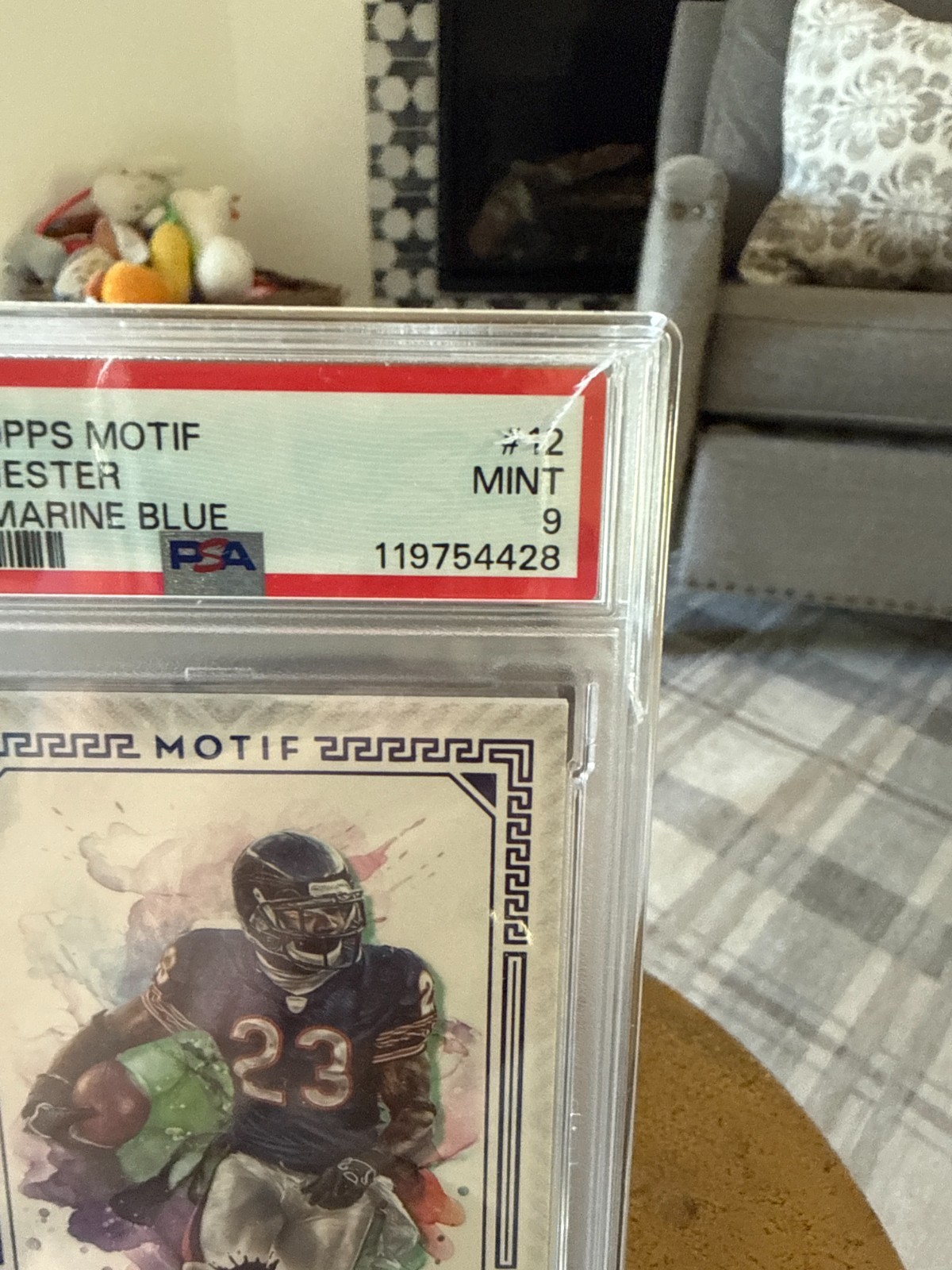 2023 Topps Motif Devin Hester Ultramarine Blue /20 PSA 9 SLAB CRACK view 2