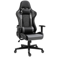 Ergonomischer BüRostuhl Gaming Stuhl Kunstleder Schaumstoff Schwarz