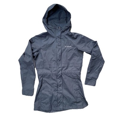 Columbia Womens XS Gray Waterproof Rain Jacket Hooded Lightweight Coat