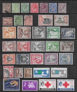 36 British Colonies Stamps from Quality Old Antique Album
