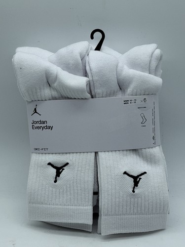 NEU 6 PAAR PACK NIKE JORDAN EVERYDAY CREW HERRENSOCKEN GRÖSSE LARGE 10-13 WEISS - Bild 1 von 3
