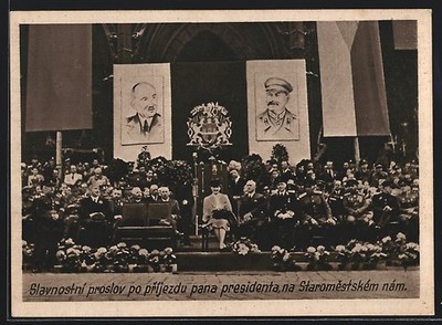 AK Slavostní proslov po príjezdu pana presidenta na Staromestském nám 