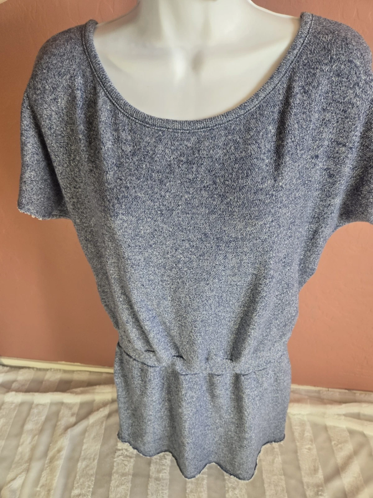 UNDERCOVER Abito Victorias Secret French Terry in tessuto blu copricostume da spiaggia schiena aperta taglia M