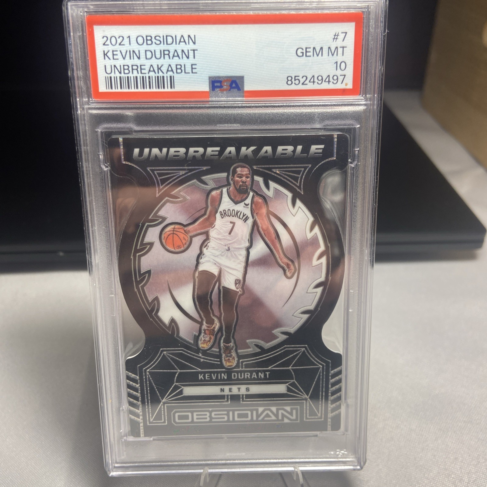 2021-22 Panini Obsidian 1/1 Unbreakable Kevin Durant #7 PSA 10 POP 1