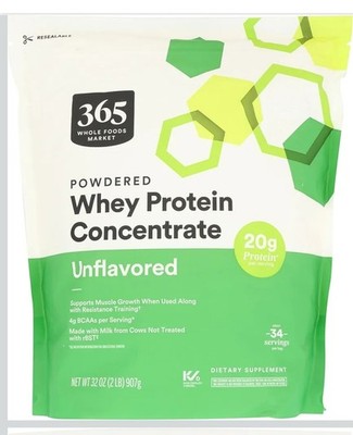 365 by Whole Foods Market, Unflavored Whey Concentrate Protein Powder, 32 Ounce