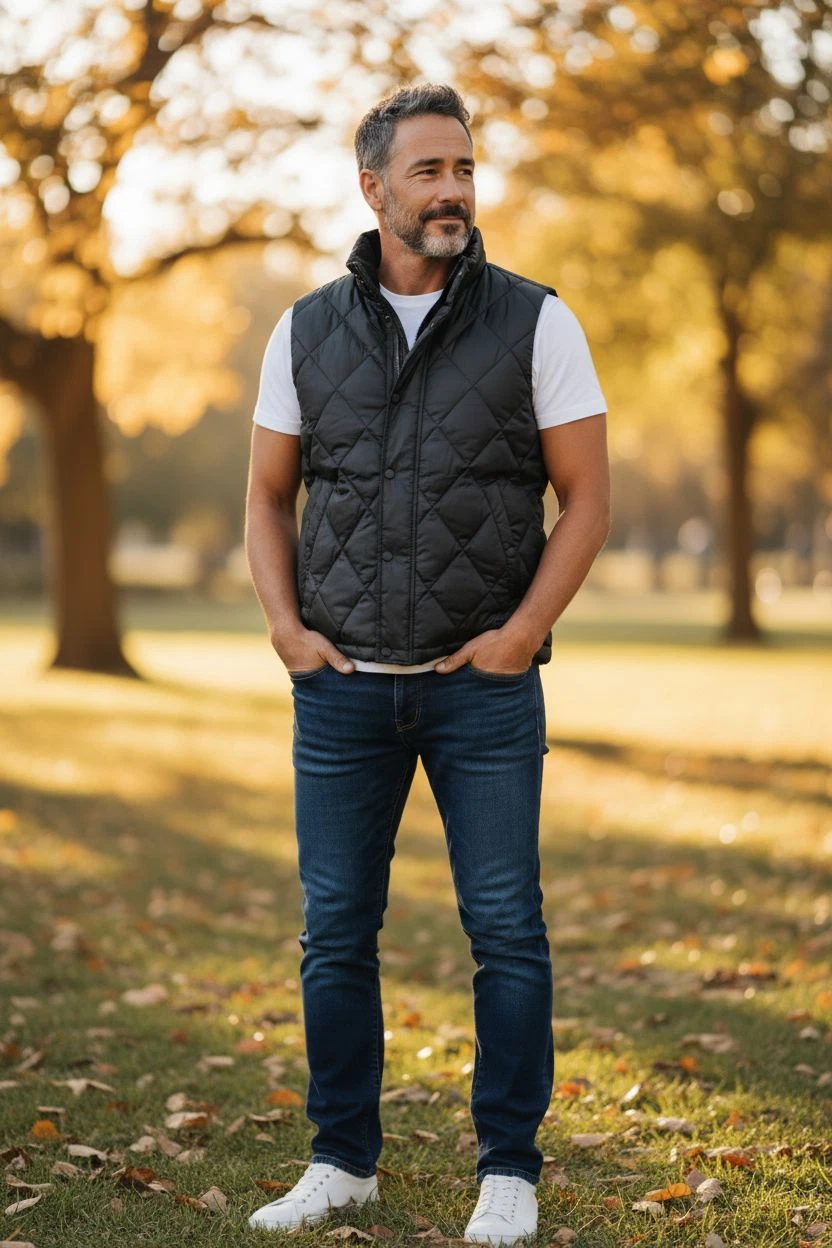 Eddie Bauer Vest Mens Medium Black EB650 Goose Down Quilted Puffer Outdoor