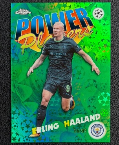 Erling Haaland 2025-26 Topps Chrome UCC Power Players Green Starball /99 #PP-6