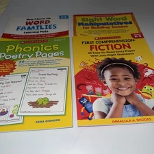 Scholastic Teaching resources K-2 Reading Comp., Phonics,Sight Words 4 Book Lot