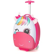 Kids Luggage with Light-up Wheels and Telescopic Handle