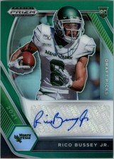 2021 Panini Prizm Draft Picks Autographs Prizms Green #76 Rico Bussey Jr. Auto