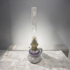 BELLISSIMA LAMPADA A PETROLIO BASE CERAMICA DECORATO A MANO BRUCIATORE MOD 6