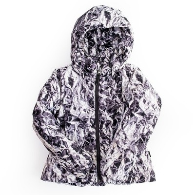MOLO Hildegarde Silver Foil Puffer Jacket Coat Detachable Hood Kids EU 128 US 8