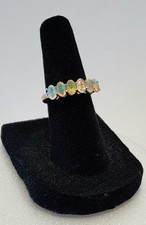 White Ethiopian Opal Rhodium Over Sterling Silver Ring .82ctw Size 5