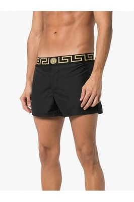 Versace Men's Gold Greeca Stripe Swimwear Swim Shorts Versace sz 7 US XL IT 54