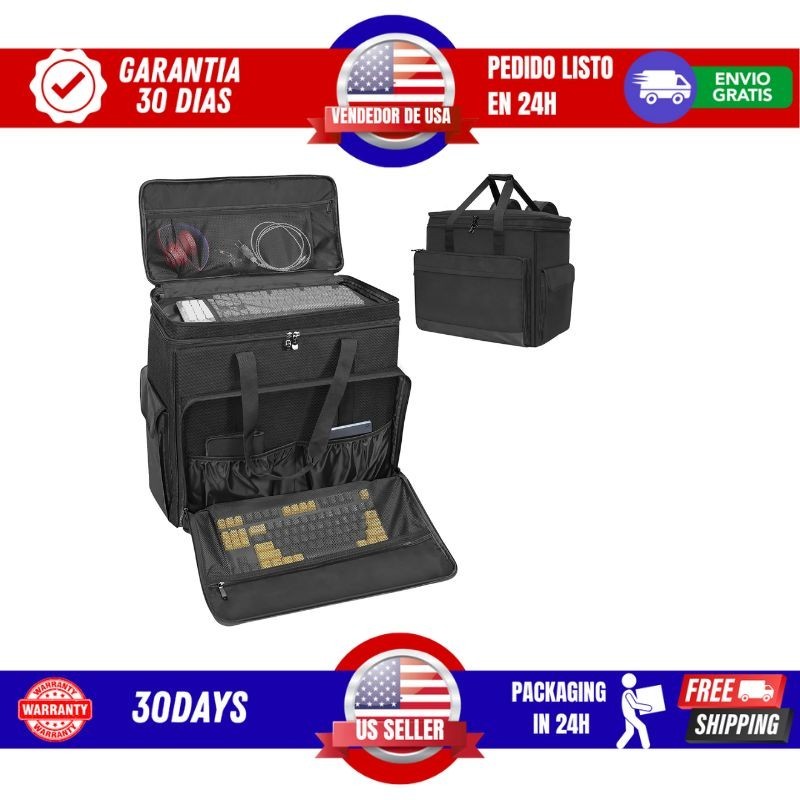 Double-Layer Desktop PC Tower Carrying Case, Travel Storage Bag for Computer. Available Now for $48.90