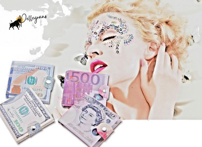   Currency Print Slim Bifold Wallet   PU Leather Coin & Card Holder | Unisex