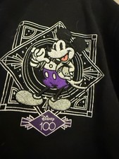 Disney 100 Women's Mickey  Friends Full Zip Hooded Fleece Hoodie L Black