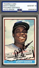 Dusty Baker Gem Mint 10 PSA DNA Signed 1976 Topps Traded Autograph