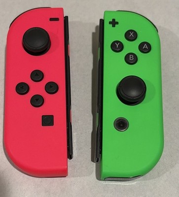 Genuine Authentic LEFT & RIGHT NEON PINK/NEON GREEN Wireless Joy-Cons