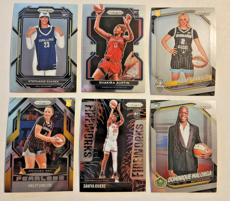 Prizm WNBA 6 Rookie Card Lot ( RC - Van Lith - Malonga - Shakira - Rives )