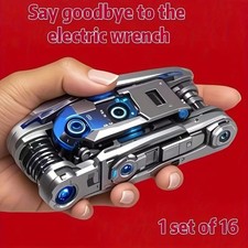16-in-1 Socket Wrench Set Rotating Head Universal Repair Tool Stainless Steel 16-in-1 Socket Wrench Set Rotating Head Universal Repair Tool Stainless Steel