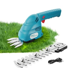 UCCOSSO Cordless Hedge Trimmer 2-in-1 Grass Shear 1.5Ah Battery Blue