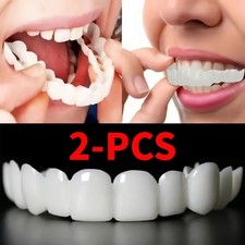 Smile Snap On Upper  Lower False Teeth Dental Veneers Denture Tooth Cover Set
