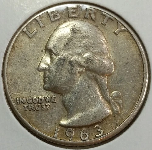 1963-P WASHINGTON 90% SILVER QUARTER (Extra Fine Details)