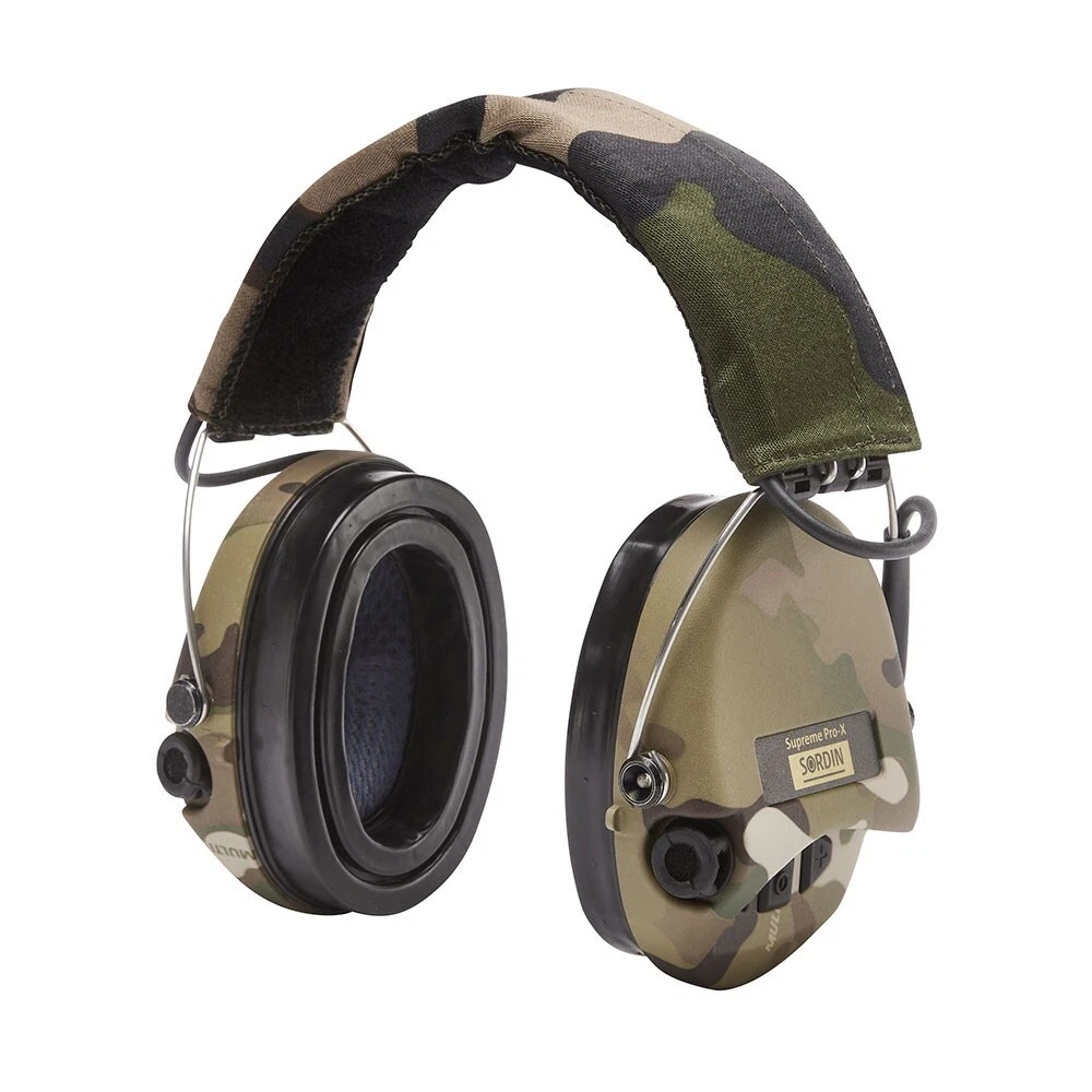 Sordin Supreme Pro X DEL   Tasses de camouflage, bandeau camouflage avec joints auriculaires en gel
