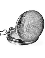 Mudder Vintage Silver Stainless Steel Quartz Pocket Watch Chain Mudder Vintage Silver Stainless Steel Quartz Pocket Watch Chain
