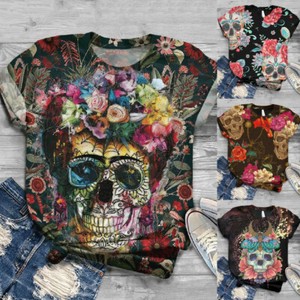 plus size skull blouse